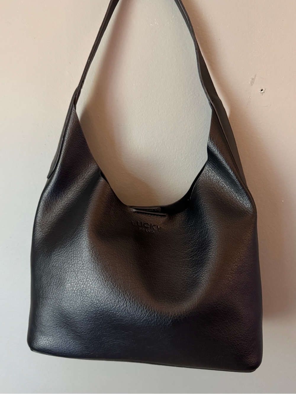 Lucky Brand Black Pebbled Leather Shoulder Bag